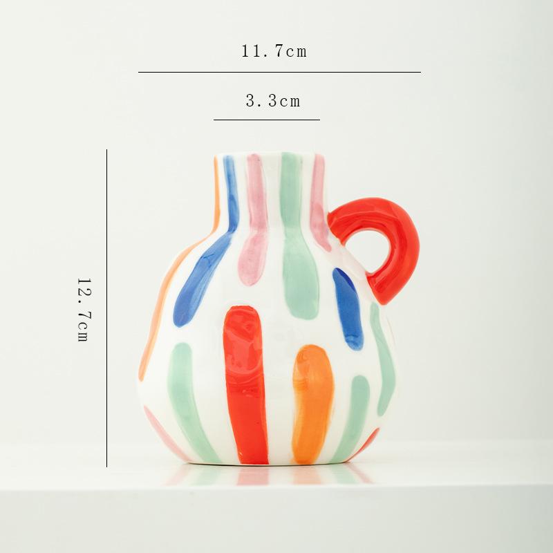 Colorful Stripes Ceramic Vase Creative Plant Pot Table Decoration Ornaments Flower Arrangement Floral Vases Room Aesthetic Decor
Colorful Stripes Ceramic Vase Creative Plant Pot Table Decoration Ornaments Flower Arrangement Floral Vases Room Aesthetic Decor