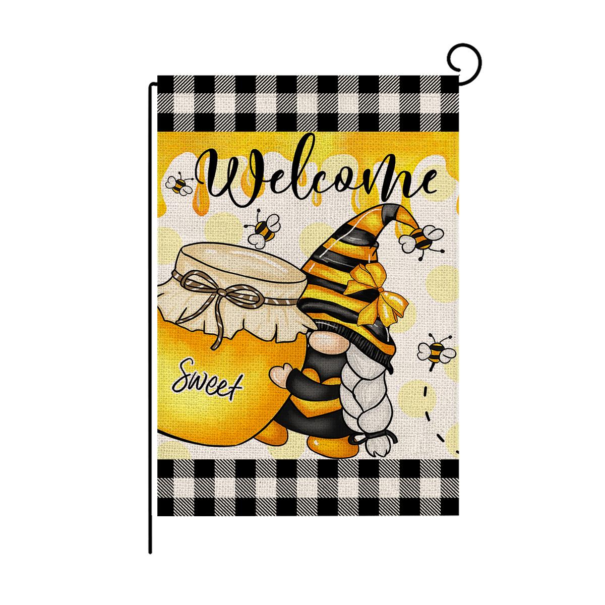 Флаг для сада с принтом из льна, серия «Пчела и подсолнух», украшение для сада на открытом воздухе, маленький флаг HYQ040-6
Флаг для сада с принтом из льна, серия «Пчела и подсолнух», украшение для сада на открытом воздухе, маленький флаг HYQ040-6