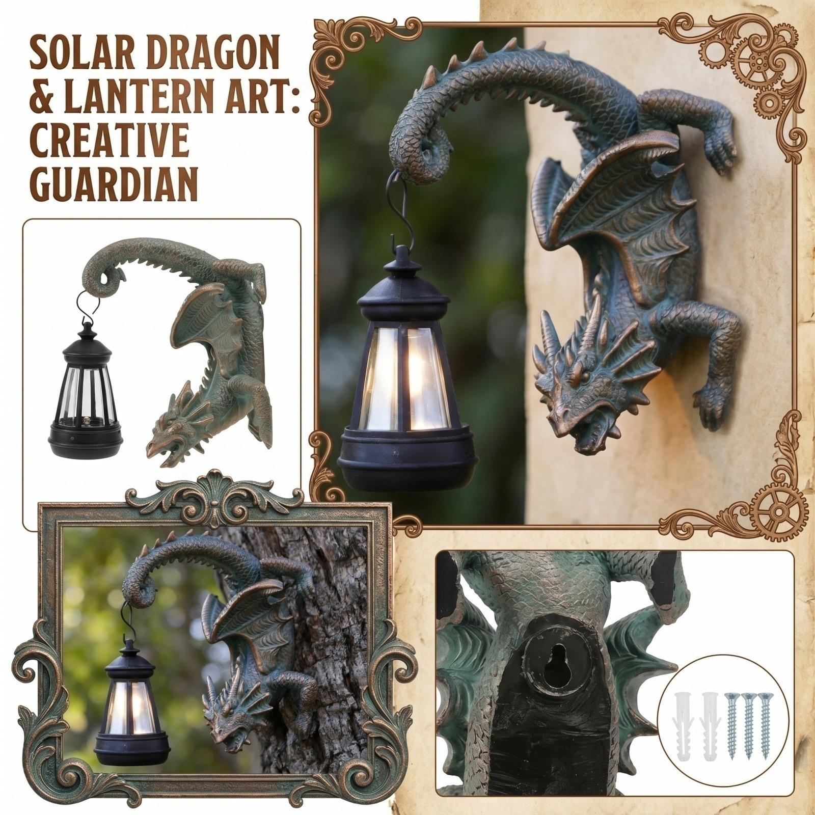 Solar Powered Dragon Wall Lantern Resin Sculpture Outdoor Garden Decorative Lighting Fixture for Patio Porch Yard Home Office One Size
Solar Powered Dragon Wall Lantern Resin Sculpture Outdoor Garden Decorative Lighting Fixture for Patio Porch Yard Home Office One Size