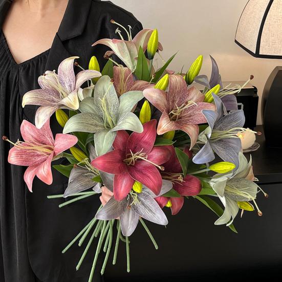 Faux Lily Flowers Bulk Realistic Artificial Tiger Lily Long-lasting Fake Lily Stem зелений
Faux Lily Flowers Bulk Realistic Artificial Tiger Lily Long-lasting Fake Lily Stem зелений