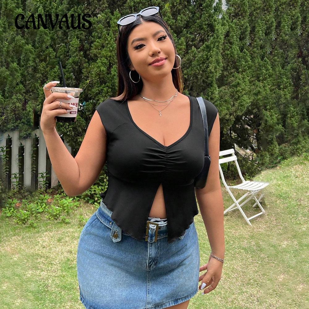 Женский летний сексуальный низкий вырез новый трикотажный топ без рукавов 1XL чёрный
Женский летний сексуальный низкий вырез новый трикотажный топ без рукавов 1XL чёрный