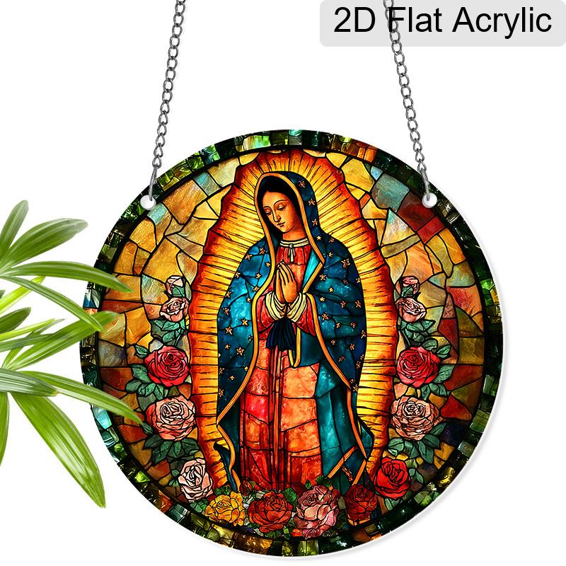 Acrylic Our Lady of Guadalupe Suncatcher Stained Glass Effect Window Hanging Ornament Religious Decor for Home 20cm/7.87Inches
Acrylic Our Lady of Guadalupe Suncatcher Stained Glass Effect Window Hanging Ornament Religious Decor for Home 20cm/7.87Inches