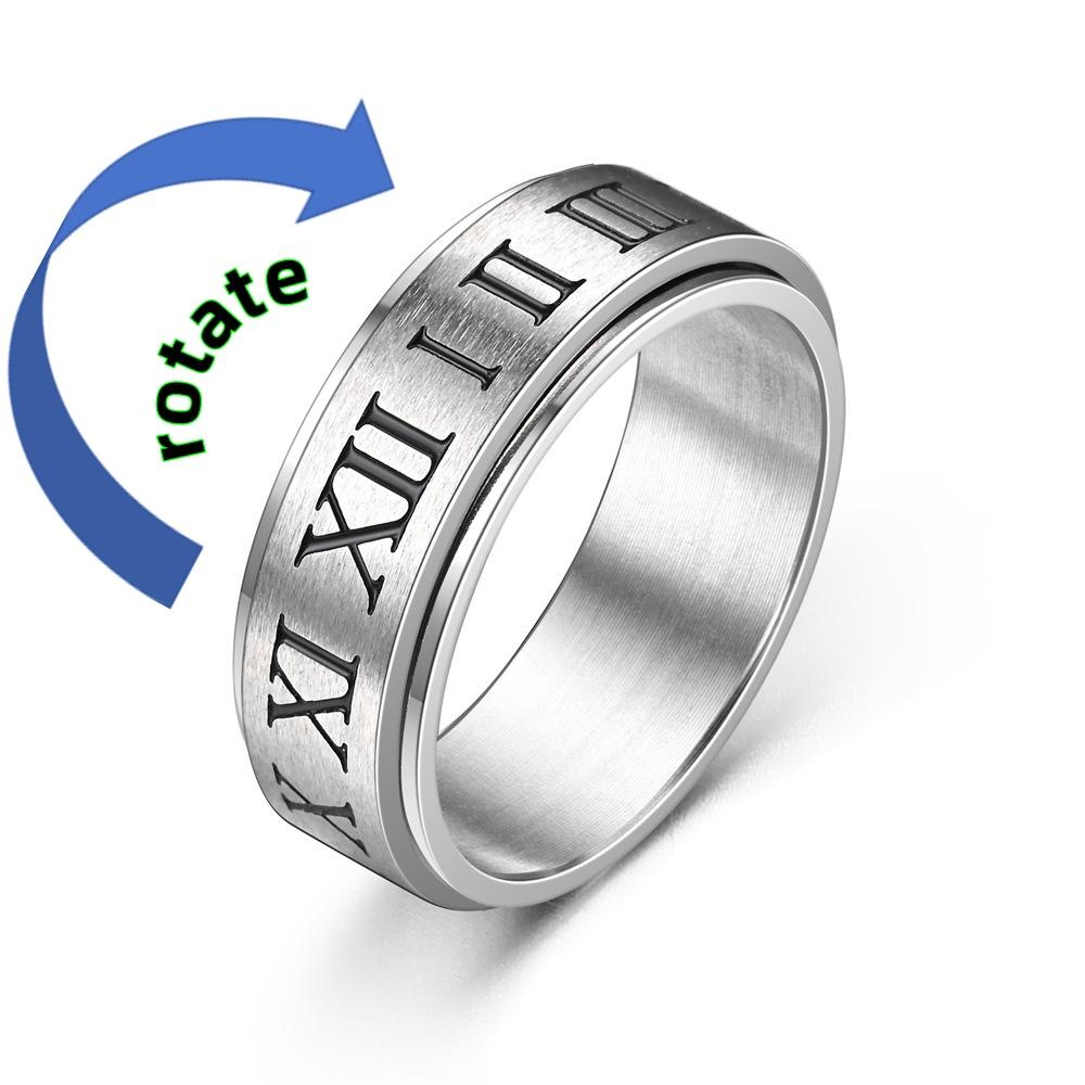Stainless Steel Rotatable Roman Numeral Ring Stress-Reducing Adjustable Band for Women Men Jewelry Gift for Valentine s Day 6
Stainless Steel Rotatable Roman Numeral Ring Stress-Reducing Adjustable Band for Women Men Jewelry Gift for Valentine s Day 6