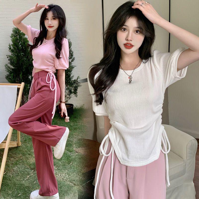 2025 Trendy Summer Casual Women s Drawstring Bubble Sleeve Top + Wide Leg Pants Set Extra Large
2025 Trendy Summer Casual Women s Drawstring Bubble Sleeve Top + Wide Leg Pants Set Extra Large