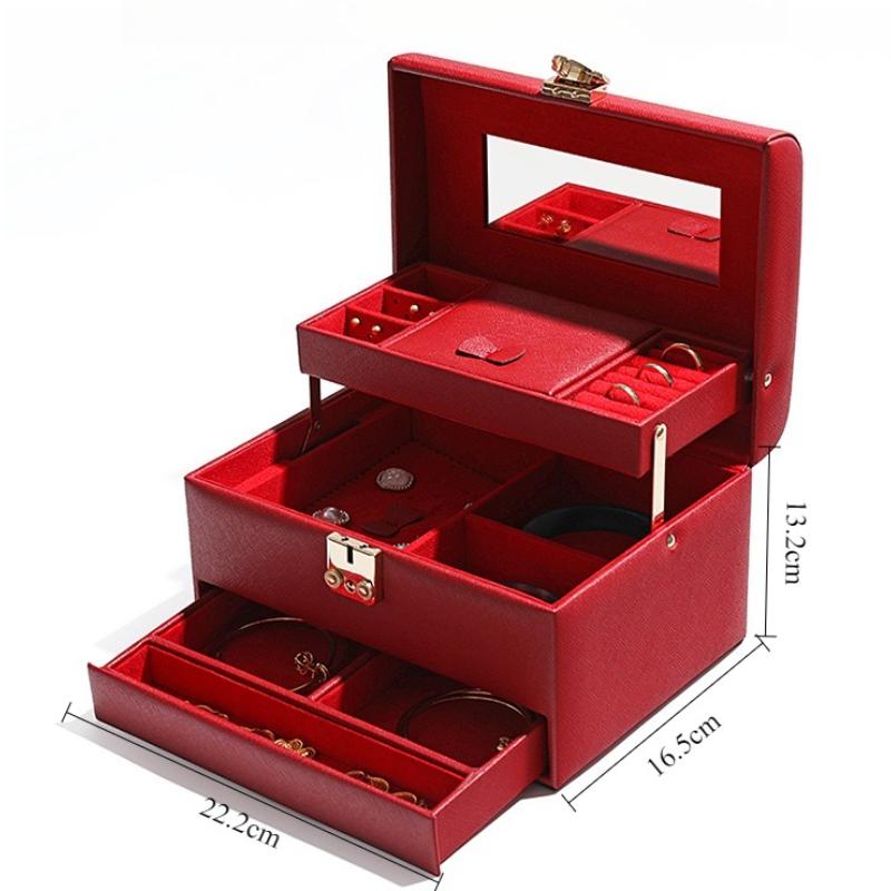 Red Wedding Jewelry Box Ring Trinket Storage Case Bracelets Necklace Divided Compartment Organizer Box Earrings Jewellery Boxes
Red Wedding Jewelry Box Ring Trinket Storage Case Bracelets Necklace Divided Compartment Organizer Box Earrings Jewellery Boxes