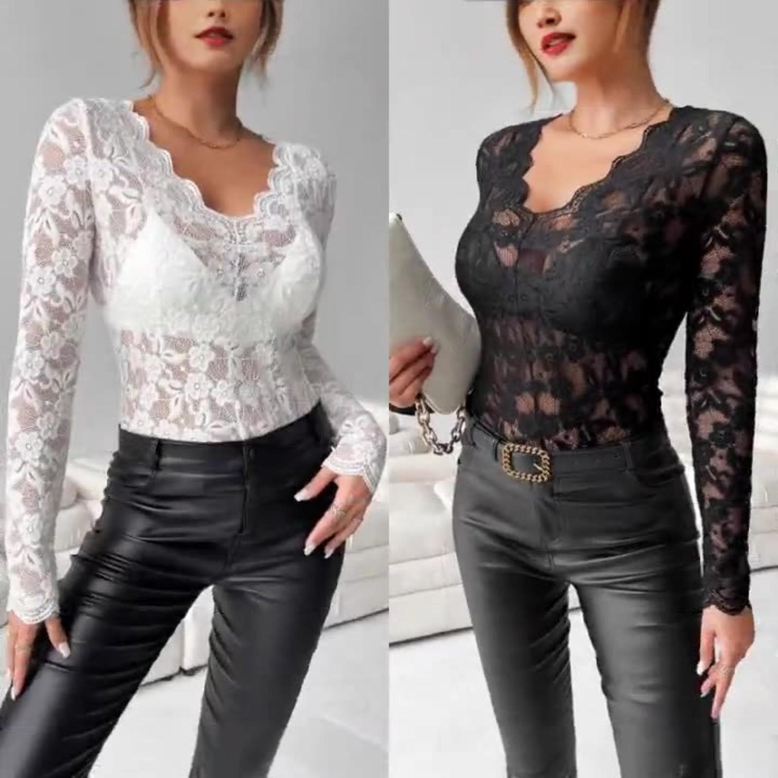 Women s Tops Scalloped Neck Edge Single Lace Long Sleeve T-Shirt Slim Slim Tops L чорний
Women s Tops Scalloped Neck Edge Single Lace Long Sleeve T-Shirt Slim Slim Tops L чорний