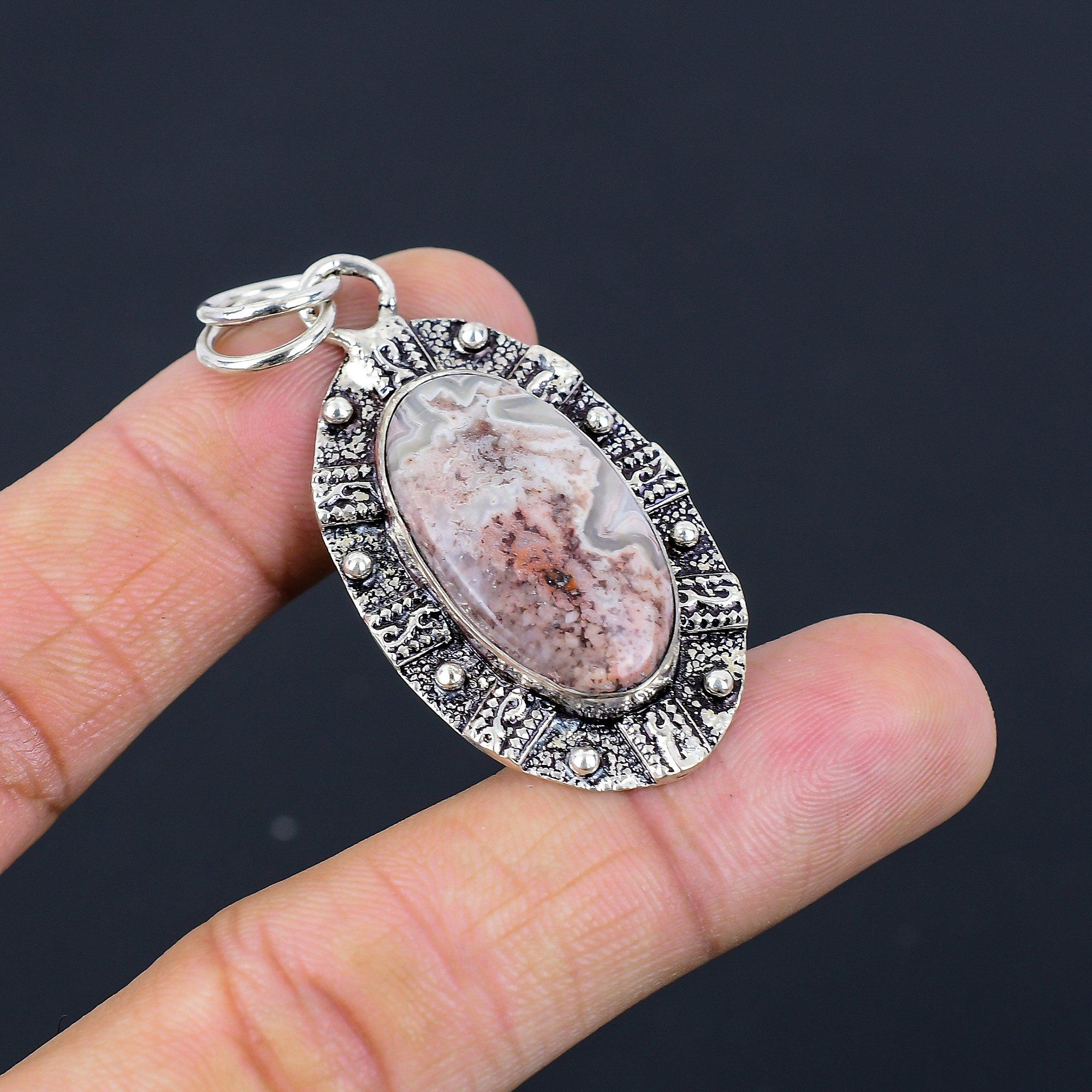 Womens day Sale Crazy Lace Agate Stone 925 Sterling Silver Boho Handmade Pendant
Womens day Sale Crazy Lace Agate Stone 925 Sterling Silver Boho Handmade Pendant