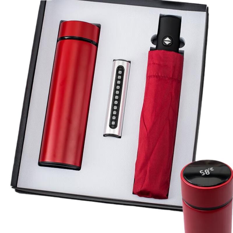 Elegant Gift Set with Thermos, Parking Plate & Umbrella
Elegant Gift Set with Thermos, Parking Plate & Umbrella