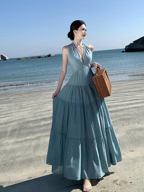Super Fairy Seaside Vacation Halter Backless Beach Dress for Women - Summer Travel Outfit S
Super Fairy Seaside Vacation Halter Backless Beach Dress for Women - Summer Travel Outfit S