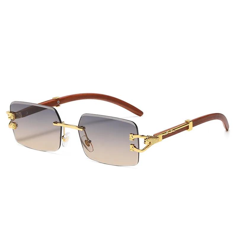 Classic Vintage Rimless Square Leopard Head Sunglasses Women Men Fashion Luxury Brand Designer Travel Wooden Metal Sun Glasses As picture
Classic Vintage Rimless Square Leopard Head Sunglasses Women Men Fashion Luxury Brand Designer Travel Wooden Metal Sun Glasses As picture