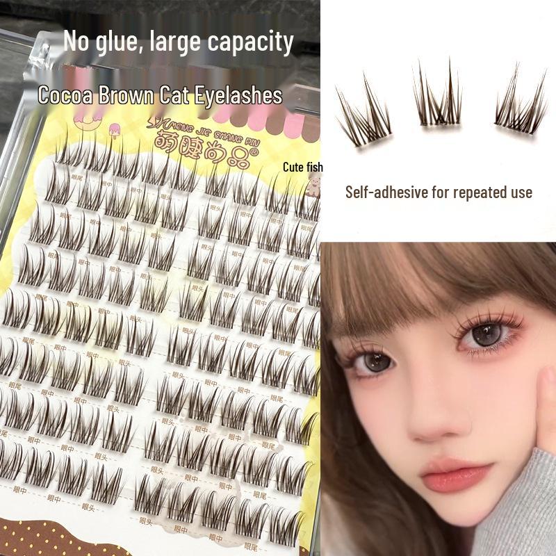 Mengjie Cocoa Brown Cat Ear Self-Adhesive Eyelashes - Natural, Thick, Single Cluster for Photogenic Look
Mengjie Cocoa Brown Cat Ear Self-Adhesive Eyelashes - Natural, Thick, Single Cluster for Photogenic Look