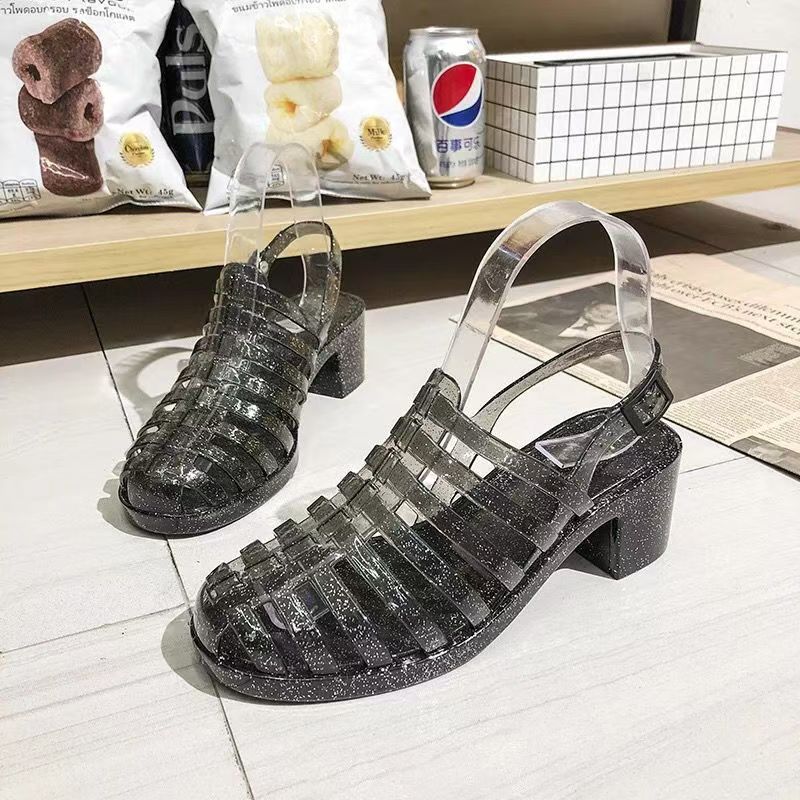 New Summer Woman s Baotou Hollow High Heel Crystal Sandals Soft Sole Non Slip Breathable Jelly Sandals Outdoor Beach Sandals 36 чорний
New Summer Woman s Baotou Hollow High Heel Crystal Sandals Soft Sole Non Slip Breathable Jelly Sandals Outdoor Beach Sandals 36 чорний