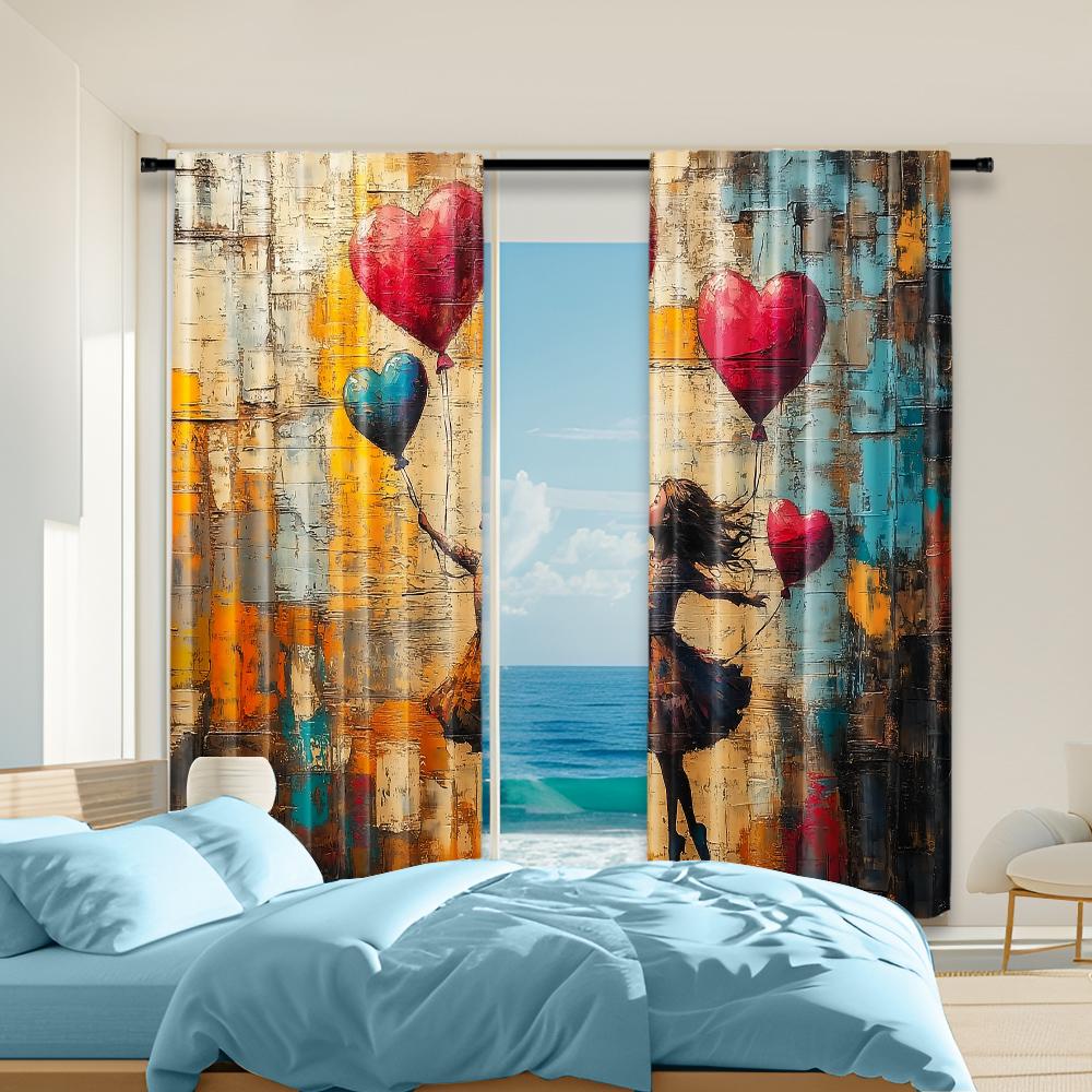 2 pcs versatile polyester transparent curtains for home decoration Love Balloon for use in bedrooms and living rooms 100*130 Rod Pocket 1pcs
2 pcs versatile polyester transparent curtains for home decoration Love Balloon for use in bedrooms and living rooms 100*130 Rod Pocket 1pcs