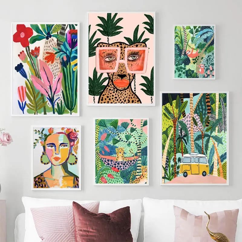 Tropical Colorful Girl Car Flower Koala Leopard Wall Art Canvas Painting Posters And Prints Wall Pictures For Living Room Decor 21cm×30cm NoFrame
Tropical Colorful Girl Car Flower Koala Leopard Wall Art Canvas Painting Posters And Prints Wall Pictures For Living Room Decor 21cm×30cm NoFrame
