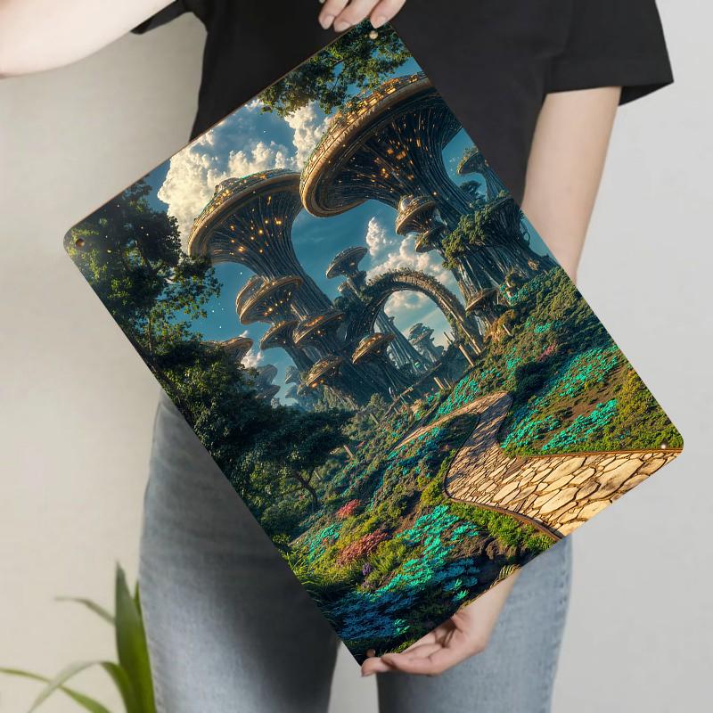 Future City Treehouse Metal Wall Art Sci Fi Decorative Painting Modern 20x30cm(7.8x11.8inch)
Future City Treehouse Metal Wall Art Sci Fi Decorative Painting Modern 20x30cm(7.8x11.8inch)