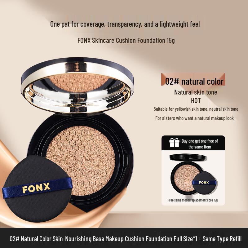 FONX Skincare Cushion Cream: Hydrating, Lightweight, Long-lasting, No Caking, Brightens Dull Skin, Flawless Beauty Makeup for Women
FONX Skincare Cushion Cream: Hydrating, Lightweight, Long-lasting, No Caking, Brightens Dull Skin, Flawless Beauty Makeup for Women