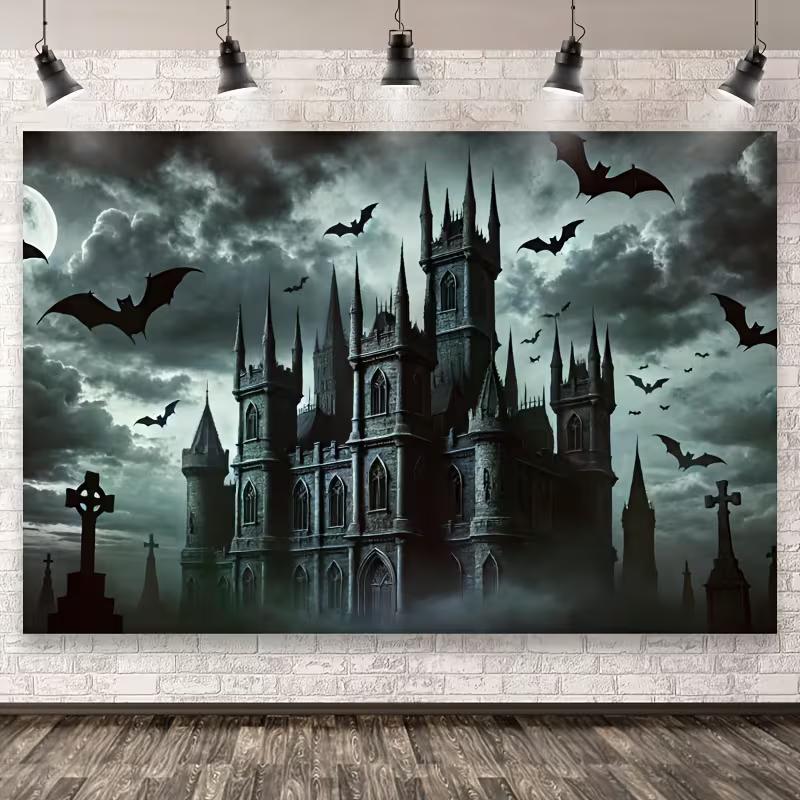 2D Medieval Vampire Castle Backdrop Moonlit Night Cemetery Halloween Decor 47.2x31.5inch/120*80cm
2D Medieval Vampire Castle Backdrop Moonlit Night Cemetery Halloween Decor 47.2x31.5inch/120*80cm