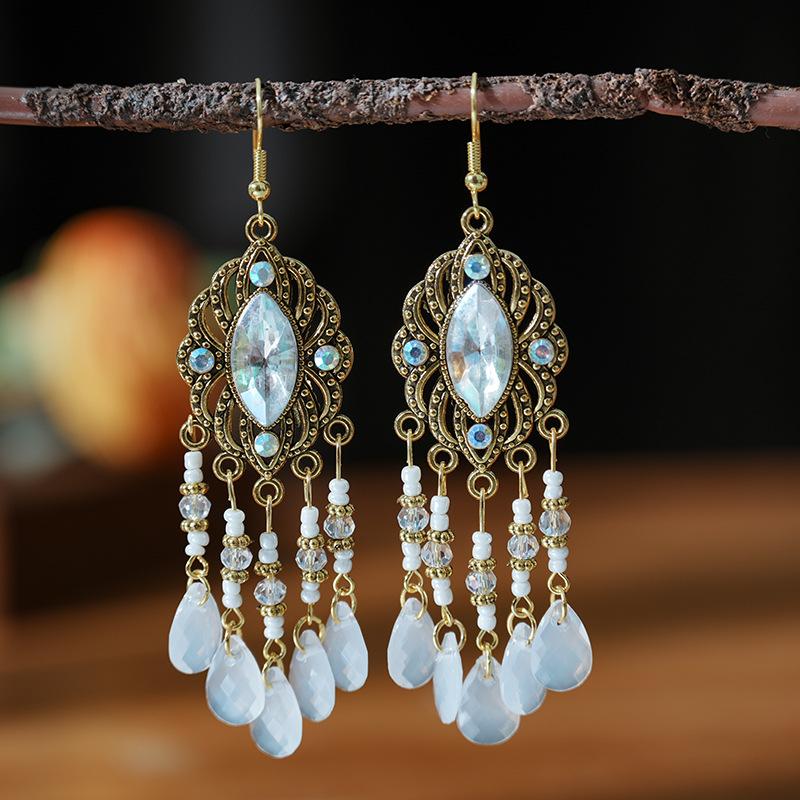 Vintage Bohemian Long Drop Dangle Earrings For Women Geometric Beads Handmade Tassel Crystal Ethnic Boho Wedding Earings Zircon белый
Vintage Bohemian Long Drop Dangle Earrings For Women Geometric Beads Handmade Tassel Crystal Ethnic Boho Wedding Earings Zircon белый