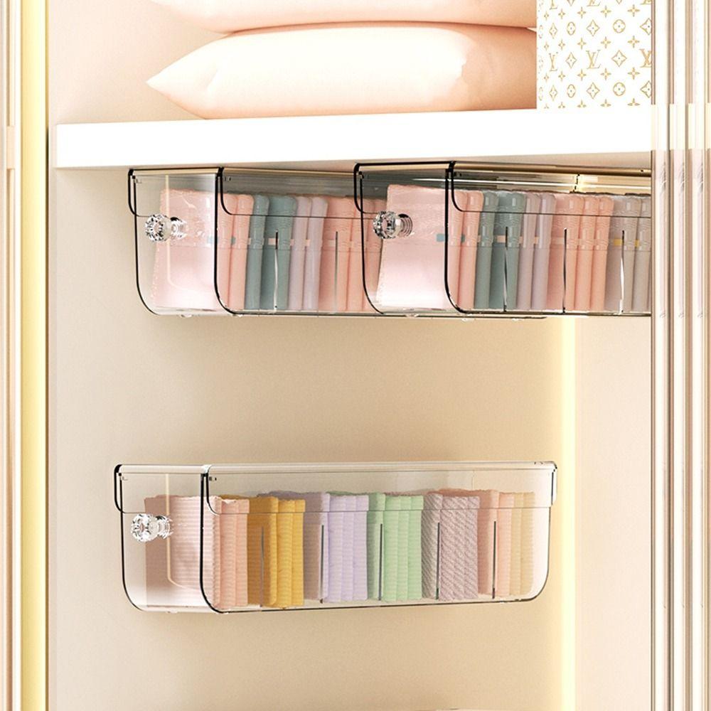 6 Grids Wall-mounted Sock Storage Box Transparent Bra Garments Holder for Home прозорий
6 Grids Wall-mounted Sock Storage Box Transparent Bra Garments Holder for Home прозорий