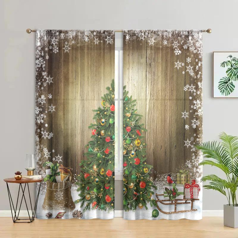 2 Pieces, Christmas Tree Snowflake Wood Curtain -30% Blackout - Suitable for Living Room, Bedroom, Kitchen, Home Decoration W150CM H166CM&Rod pocket
2 Pieces, Christmas Tree Snowflake Wood Curtain -30% Blackout - Suitable for Living Room, Bedroom, Kitchen, Home Decoration W150CM H166CM&Rod pocket
