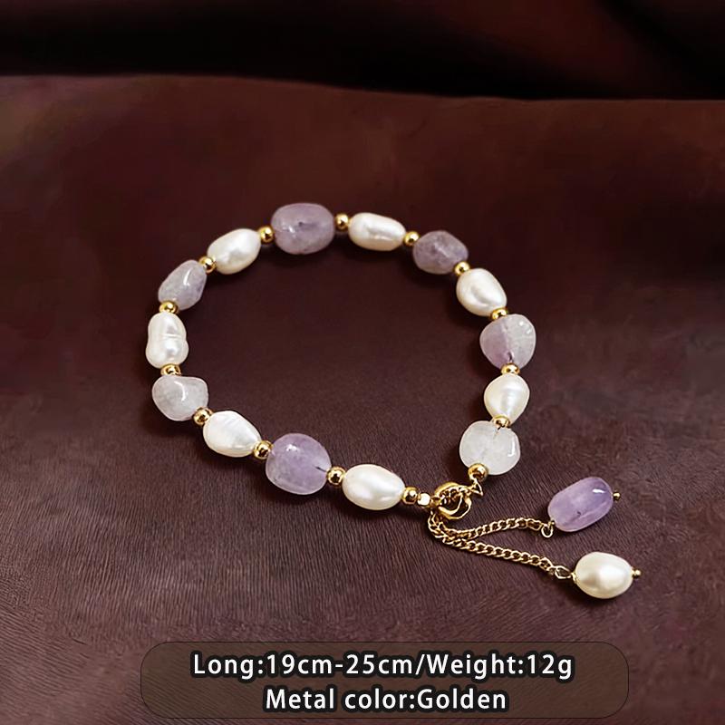 Light Purple Natural Stone Crystal Pearl Beads Adjustable Drawstring Bracelets Fashionable Jewelry For Women Wrist Accessorie
Light Purple Natural Stone Crystal Pearl Beads Adjustable Drawstring Bracelets Fashionable Jewelry For Women Wrist Accessorie