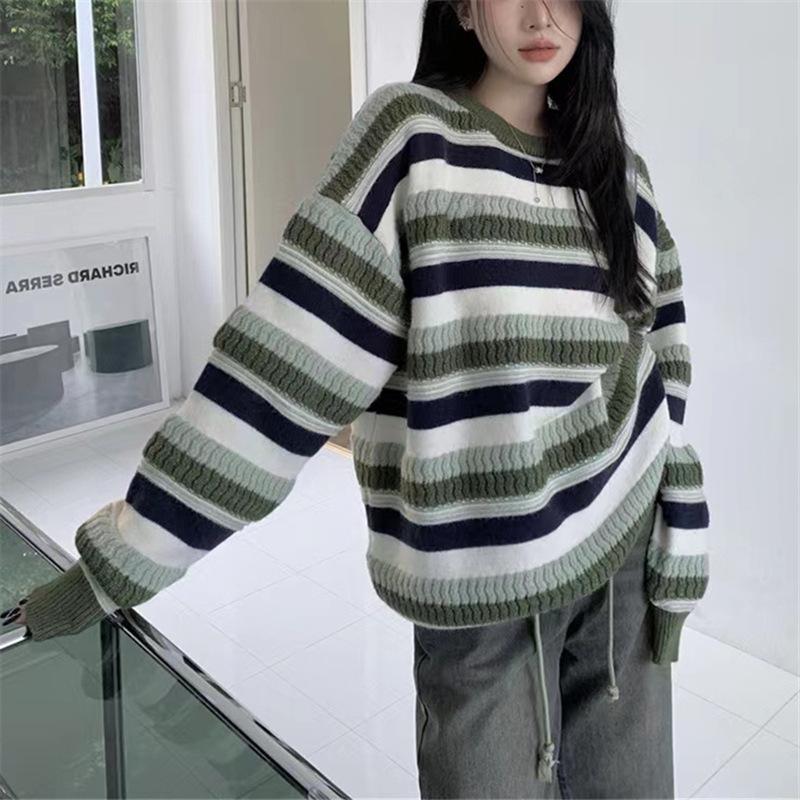 Большой размер, средний и длинный ретро-полосатый свитер для женщин, корейская версия, свободный и ленивый свитер в стиле колледжа, длинный вязаный свитер для женщин one size fits all зелёный
Большой размер, средний и длинный ретро-полосатый свитер для женщин, корейская версия, свободный и ленивый свитер в стиле колледжа, длинный вязаный свитер для женщин one size fits all зелёный