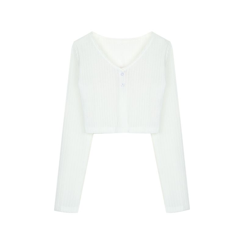 White Long Sleeves Loose Short Outer Wear Knitting Cardigan White One size
White Long Sleeves Loose Short Outer Wear Knitting Cardigan White One size