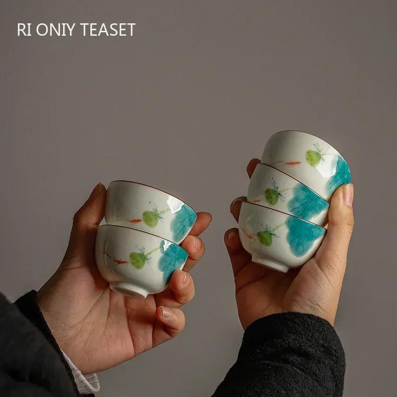 1 Pc Chinese Ceramic Teacup Master Handmade Tea Bowl Hand-Painted Lotus Fish Porcelain Tea Cup Household Tea Set Travel Cup 50ml 6.2x3.5cm 50ml
1 Pc Chinese Ceramic Teacup Master Handmade Tea Bowl Hand-Painted Lotus Fish Porcelain Tea Cup Household Tea Set Travel Cup 50ml 6.2x3.5cm 50ml