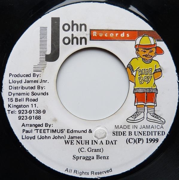 7-дюймовая пластинка SPRAGGA BENZ - We Nuh In A Dat NONE John John Recor 1999 Ямайка Регги, Ска и Даб Б/У
7-дюймовая пластинка SPRAGGA BENZ - We Nuh In A Dat NONE John John Recor 1999 Ямайка Регги, Ска и Даб Б/У