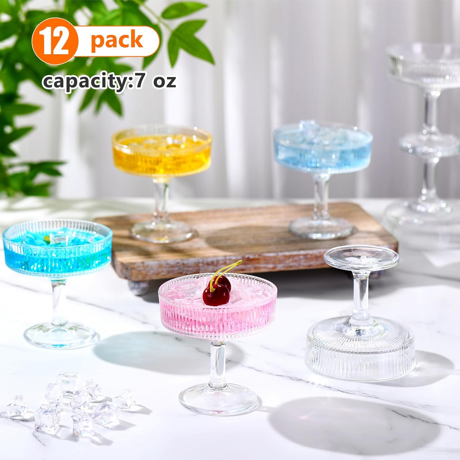 12 Pcs Ribbed Vintage Martini Glasses 7 oz Champagne Coupe Cocktail Glassware Clear United States
12 Pcs Ribbed Vintage Martini Glasses 7 oz Champagne Coupe Cocktail Glassware Clear United States