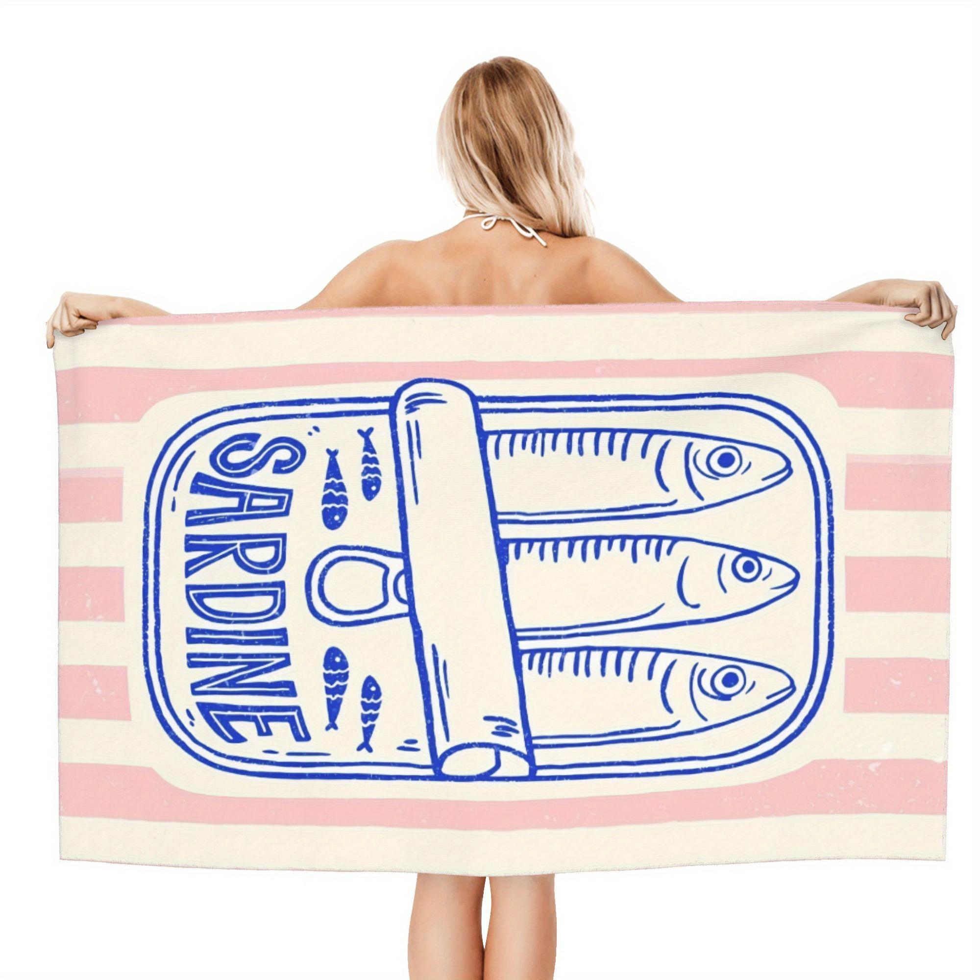 Sardine-Themed Microfiber Beach Towel - Lightweight Quick-Dry with Pink Stripes & Sardine Illustrations,Compact Bath & Beach W30*H60(CM)
Sardine-Themed Microfiber Beach Towel - Lightweight Quick-Dry with Pink Stripes & Sardine Illustrations,Compact Bath & Beach W30*H60(CM)