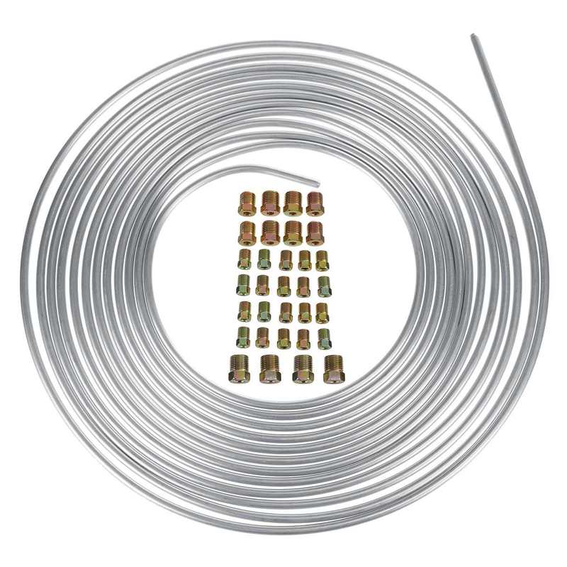 1/2set 25ft Roll Tube Coil of 3/16 OD Copper Nickel Brake Pipe Hose Line Piping Tube Tubing Silver Zinc With 16 Pcs Tube Nuts 1 Set
1/2set 25ft Roll Tube Coil of 3/16 OD Copper Nickel Brake Pipe Hose Line Piping Tube Tubing Silver Zinc With 16 Pcs Tube Nuts 1 Set