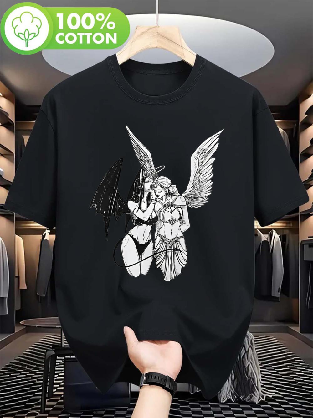 Angel and Devil - Black and White Gothic Printed Top, Suitable for All Seasons Men and Women T-shirt, Angel and Devil Pattern 5XL різнокольоровий
Angel and Devil - Black and White Gothic Printed Top, Suitable for All Seasons Men and Women T-shirt, Angel and Devil Pattern 5XL різнокольоровий