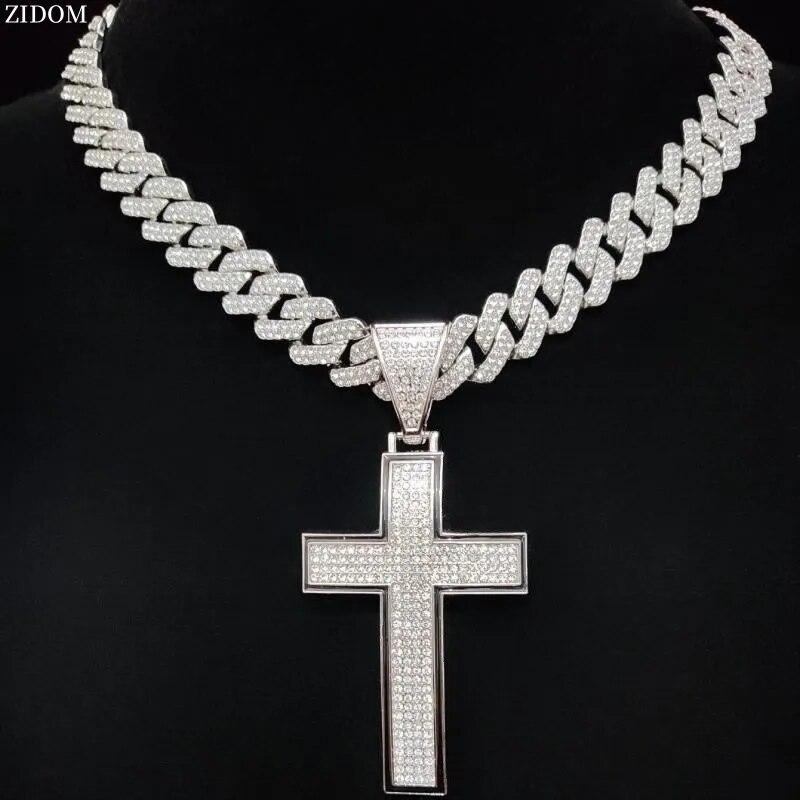 Men Women Hip Hop Cross Pendant Necklace Cuban Chain Hiphop Iced out pendants Necklaces Fashion Punk Jewelry Gifts
Men Women Hip Hop Cross Pendant Necklace Cuban Chain Hiphop Iced out pendants Necklaces Fashion Punk Jewelry Gifts