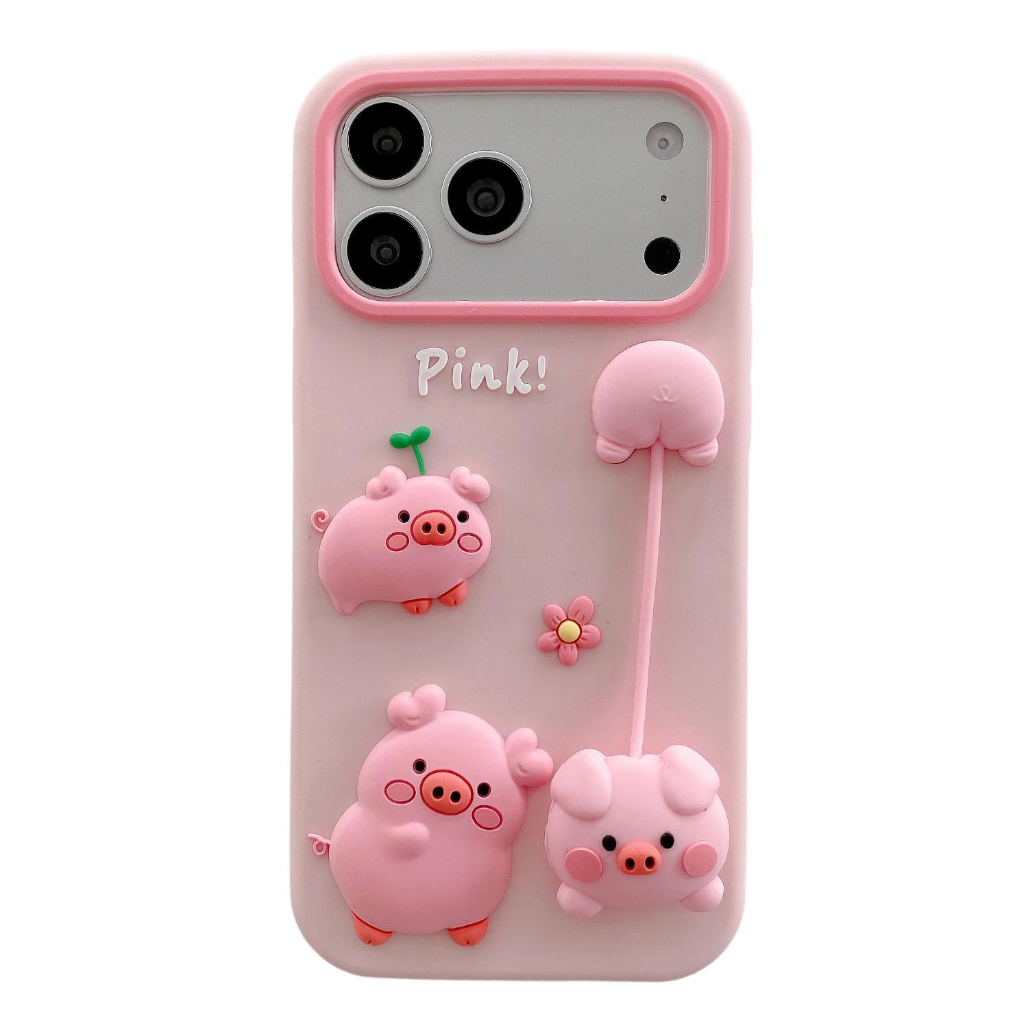 For iPhone 17 Pro Silicone Case Cute 3D Cartoon Pig Pendant Shockproof Phone Back Cover
For iPhone 17 Pro Silicone Case Cute 3D Cartoon Pig Pendant Shockproof Phone Back Cover