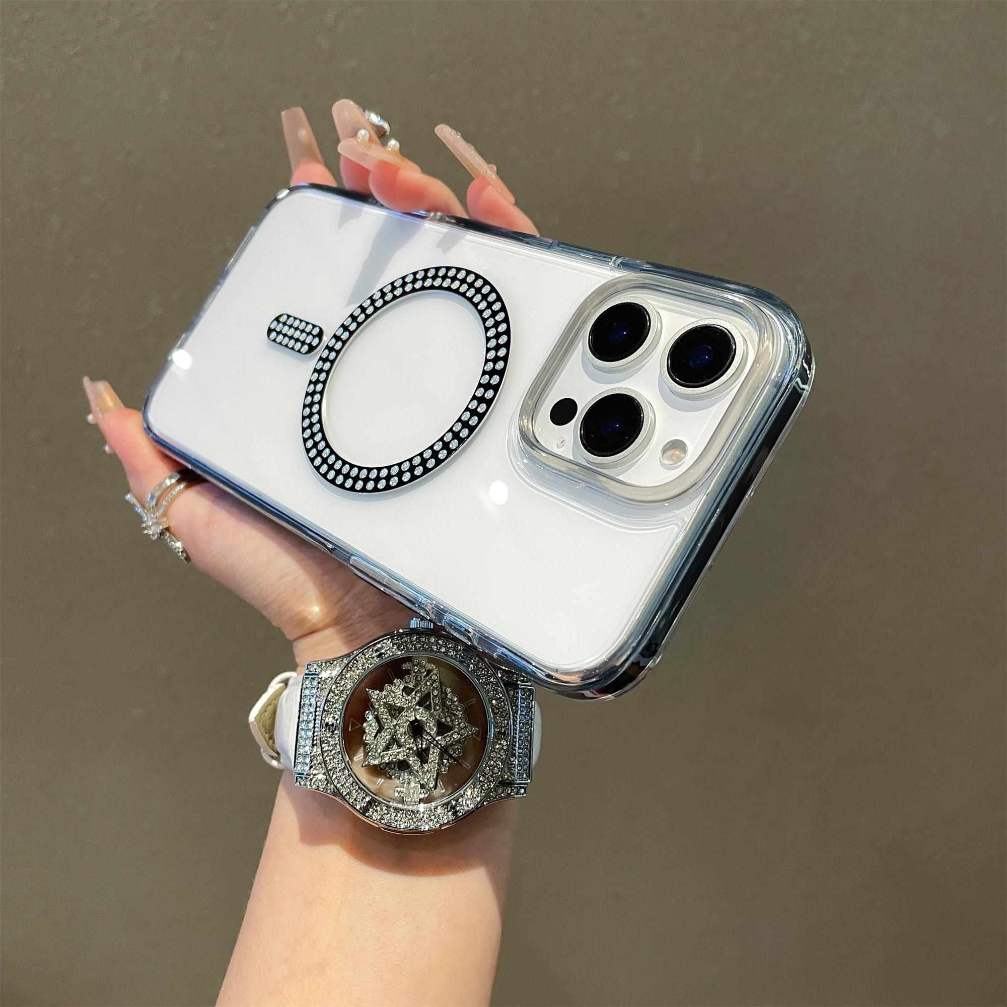 For iPhone 16 Pro Case Compatible with MagSafe Rhinestone Decor TPU+PC Phone Cover Blue
For iPhone 16 Pro Case Compatible with MagSafe Rhinestone Decor TPU+PC Phone Cover Blue