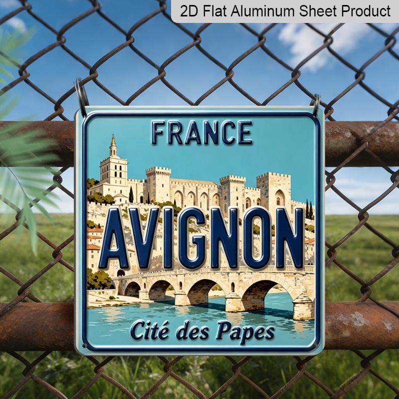2D Flat - 1pc, Vintage Metal Aluminum Decorative Sign, Themed Around Avignon, France, Retro Travel Wall Decor, Suitable for Living Rooms, Cafes 20*20cm
2D Flat - 1pc, Vintage Metal Aluminum Decorative Sign, Themed Around Avignon, France, Retro Travel Wall Decor, Suitable for Living Rooms, Cafes 20*20cm