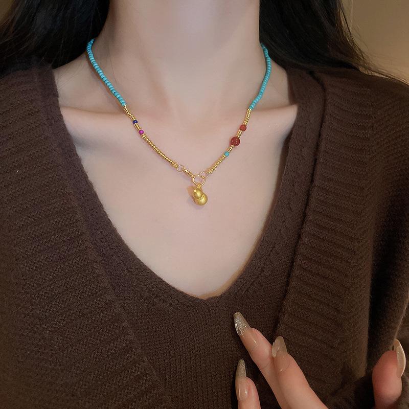 Rice bead gourd necklace retro personality design sense collarbone chain niche fashion temperament item decoration
Rice bead gourd necklace retro personality design sense collarbone chain niche fashion temperament item decoration