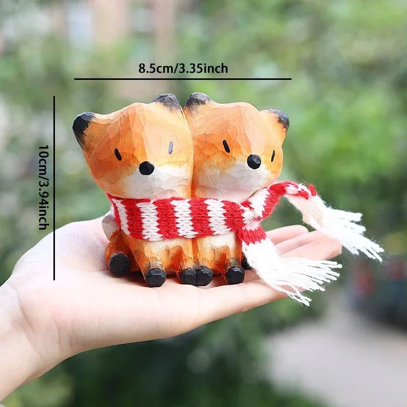 Handmade wooden fox ornament, cartoon cute scarf hugging fox wooden statue ornaments, modern home desktop decoration craft
Handmade wooden fox ornament, cartoon cute scarf hugging fox wooden statue ornaments, modern home desktop decoration craft