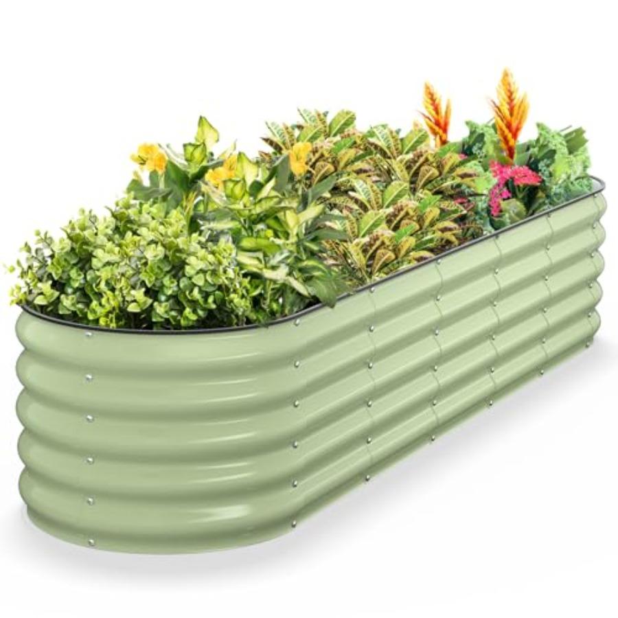 Raised Garden Bed Metal Galvanized Steel Oval Garden Bed 8x2x1.5 ft with 18-Inch Deep Open-Bottom Design for Outdoor Vegetable United States
Raised Garden Bed Metal Galvanized Steel Oval Garden Bed 8x2x1.5 ft with 18-Inch Deep Open-Bottom Design for Outdoor Vegetable United States