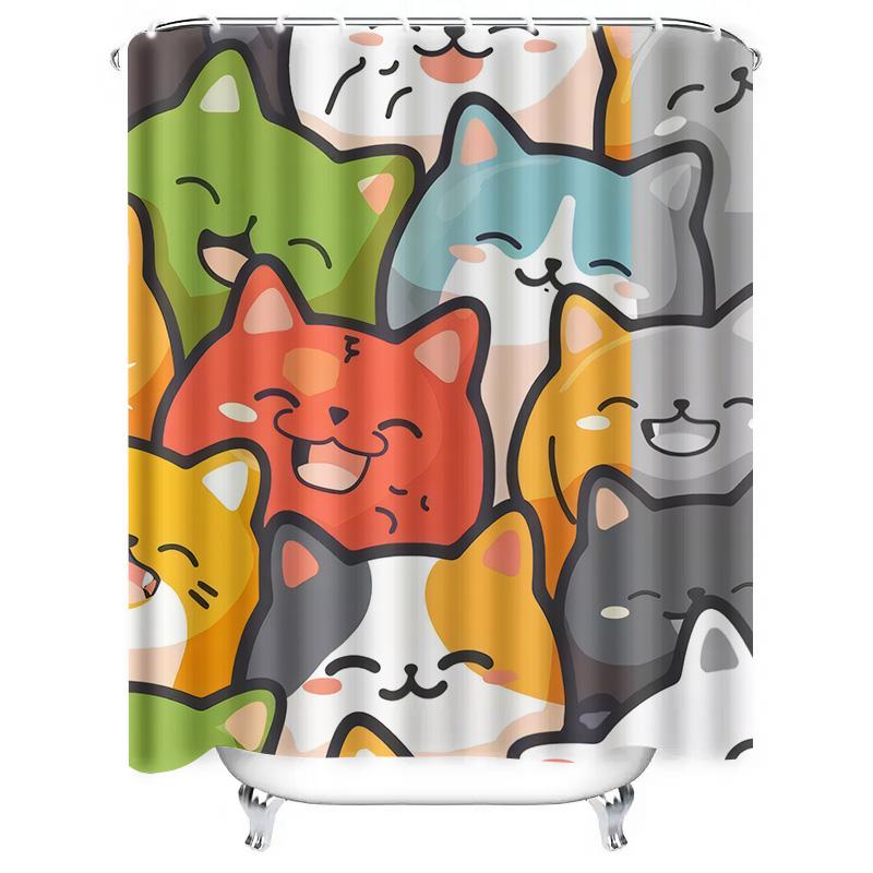 Cute Colorful Cats Shower Curtain Waterproof and Machine Washable Home Decor 180x180cm 90X180cm(35x70in)
Cute Colorful Cats Shower Curtain Waterproof and Machine Washable Home Decor 180x180cm 90X180cm(35x70in)