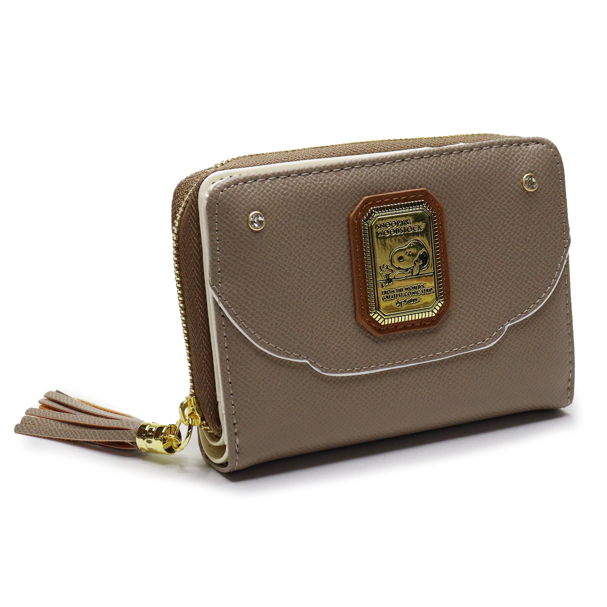 Snoopy Women s Bifold Wallet with Popular Character SNOOPY Brooch (Beige)
Snoopy Women s Bifold Wallet with Popular Character SNOOPY Brooch (Beige)