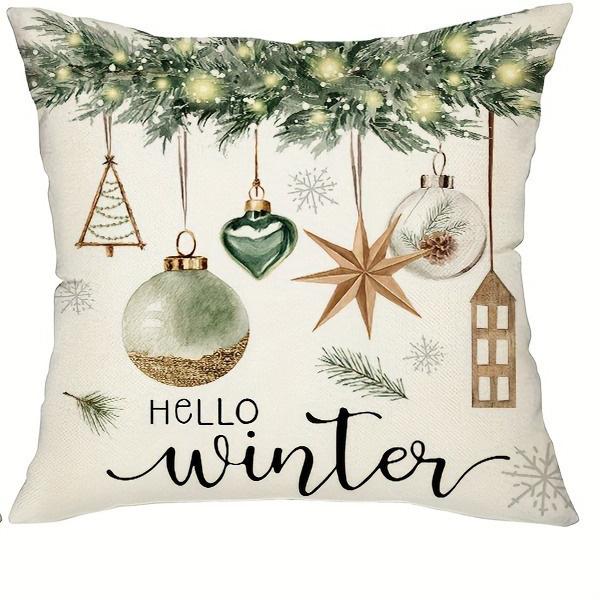 Праздничные Рождественские и Уютные Зимние Наволочки: Веселый, Венок, Корзина и Дизайны «Привет, Зима» Новогоднее украшение для дома 16x16Inch
Праздничные Рождественские и Уютные Зимние Наволочки: Веселый, Венок, Корзина и Дизайны «Привет, Зима» Новогоднее украшение для дома 16x16Inch