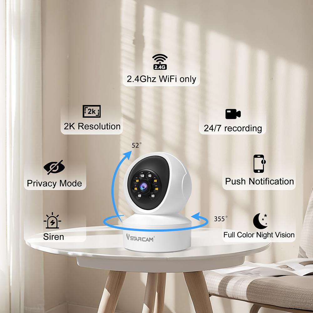 Vstarcam Indoor Security Camera for Home 360° Coverage Color Night Vision 2-Way Audio Motion Detection Customize Zone United States
Vstarcam Indoor Security Camera for Home 360° Coverage Color Night Vision 2-Way Audio Motion Detection Customize Zone United States