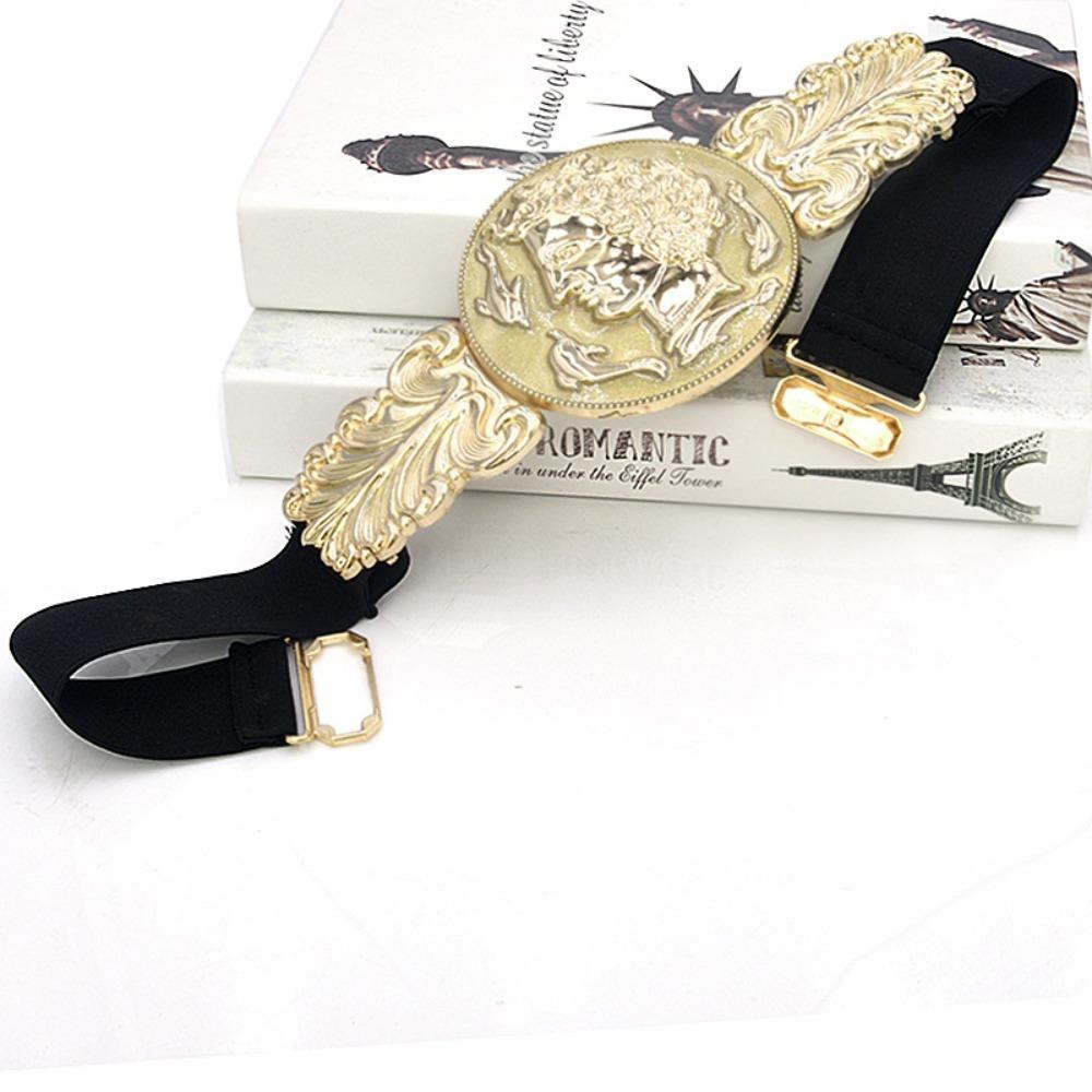 Faux Leather Metal Wide Waistband Practical Buckle Alloy Ladies Elastic Belt Golden Lion Waist Cover
Faux Leather Metal Wide Waistband Practical Buckle Alloy Ladies Elastic Belt Golden Lion Waist Cover