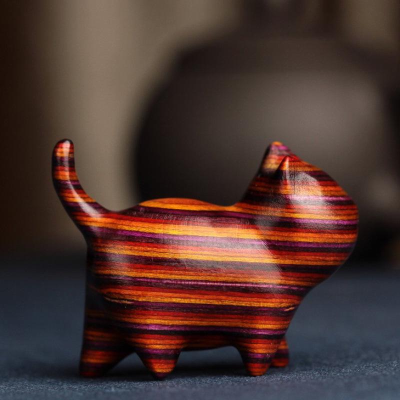 Creative Carved Sandalwood & Rainbow Wood Bell Cat and Deer Tea Pet Ornament
Creative Carved Sandalwood & Rainbow Wood Bell Cat and Deer Tea Pet Ornament
