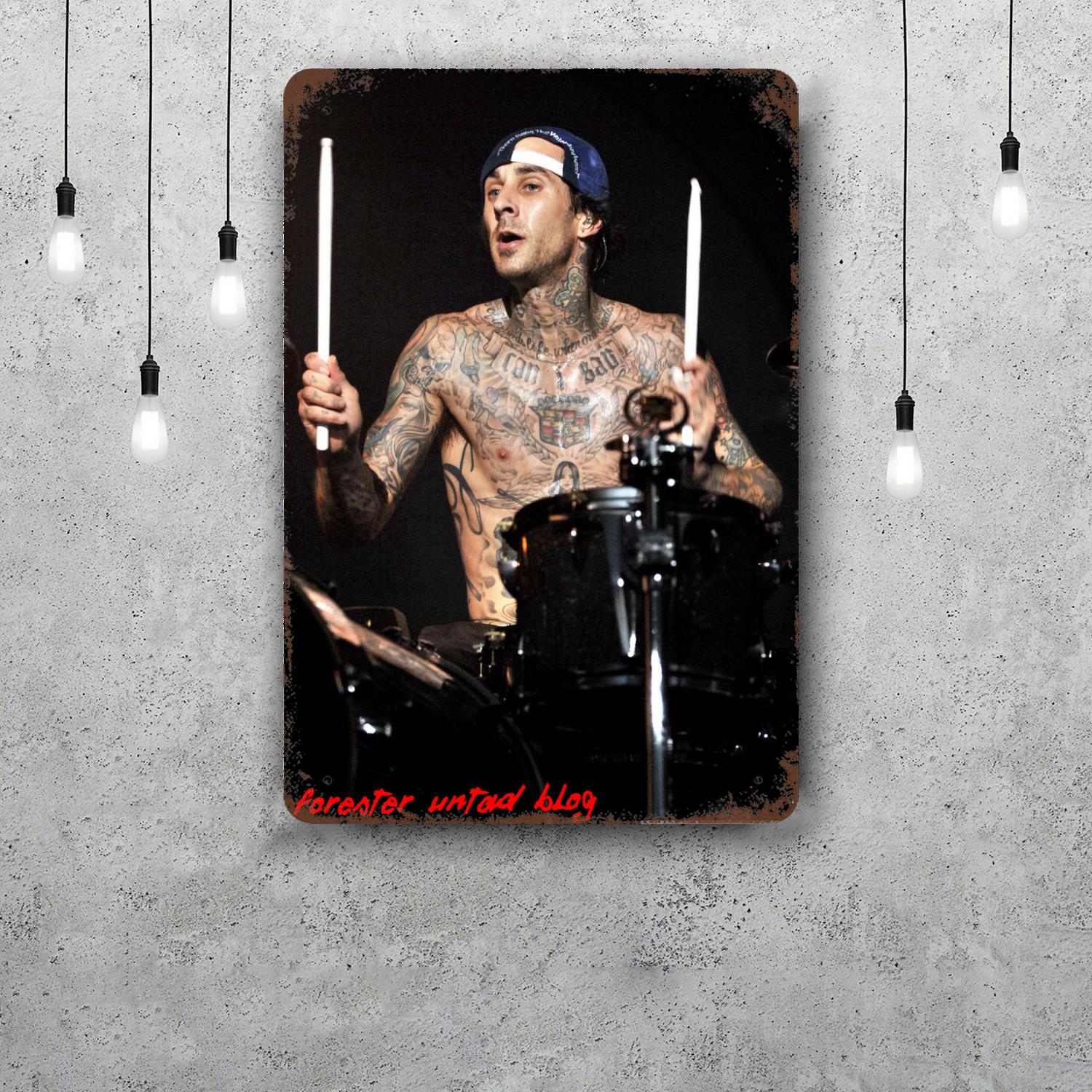 Travis Barker Classic Poster Rusty Metal Plaque Retro Decorative Plate Bar Man Cave Garage Club Metal Sign Wall Decoration 20x30cm(7.8x11.8inch)
Travis Barker Classic Poster Rusty Metal Plaque Retro Decorative Plate Bar Man Cave Garage Club Metal Sign Wall Decoration 20x30cm(7.8x11.8inch)