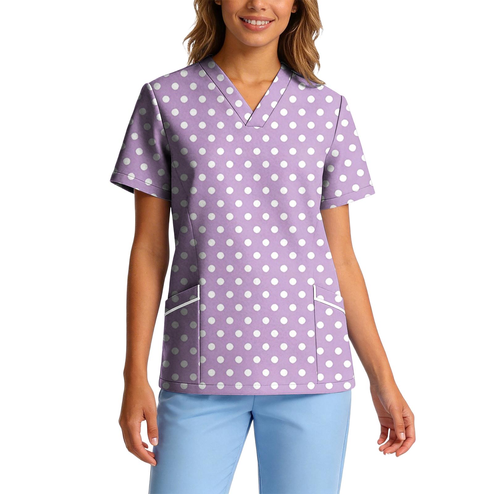 Women s Stretch Quick Dry V Neck Polka Dot Print Short Sleeve Medical Scrub Top with Pockets for Healthcare Professionals XXL фиолетовый
Women s Stretch Quick Dry V Neck Polka Dot Print Short Sleeve Medical Scrub Top with Pockets for Healthcare Professionals XXL фиолетовый