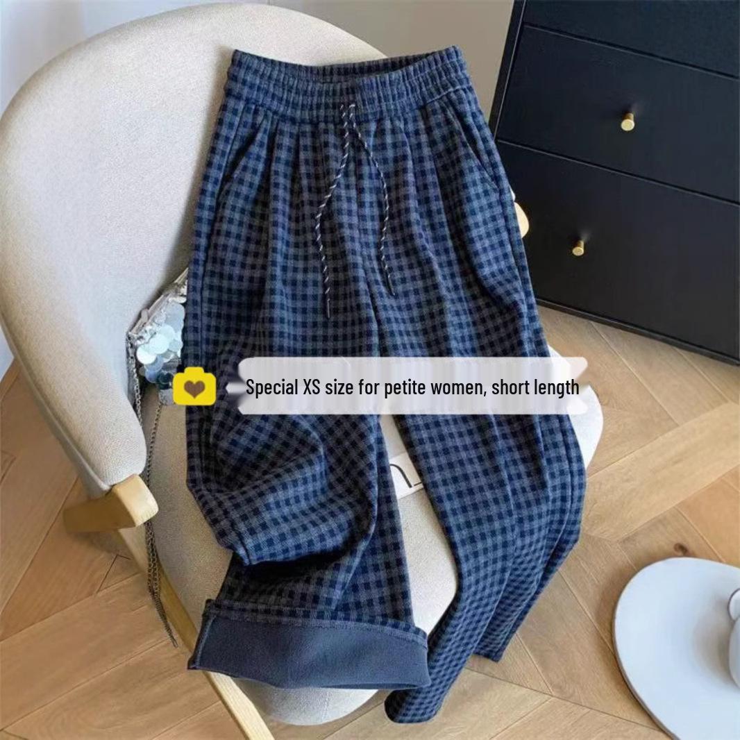 Women s Petite Navy Blue Plaid High-Waisted Fleece Pants, Casual Drawstring, Floor-Length, Autumn/Winter S (80-95 lbs)
Women s Petite Navy Blue Plaid High-Waisted Fleece Pants, Casual Drawstring, Floor-Length, Autumn/Winter S (80-95 lbs)