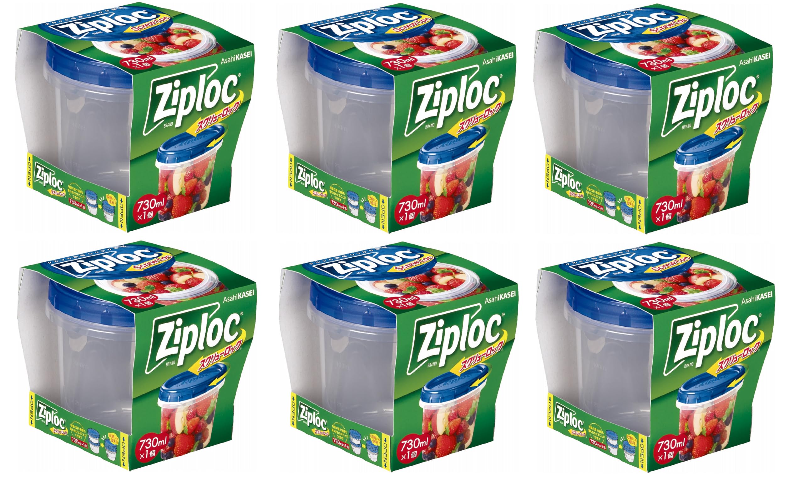 Ziploc Screw Lock Containers, 730ml (1 Container) x 6
Ziploc Screw Lock Containers, 730ml (1 Container) x 6
